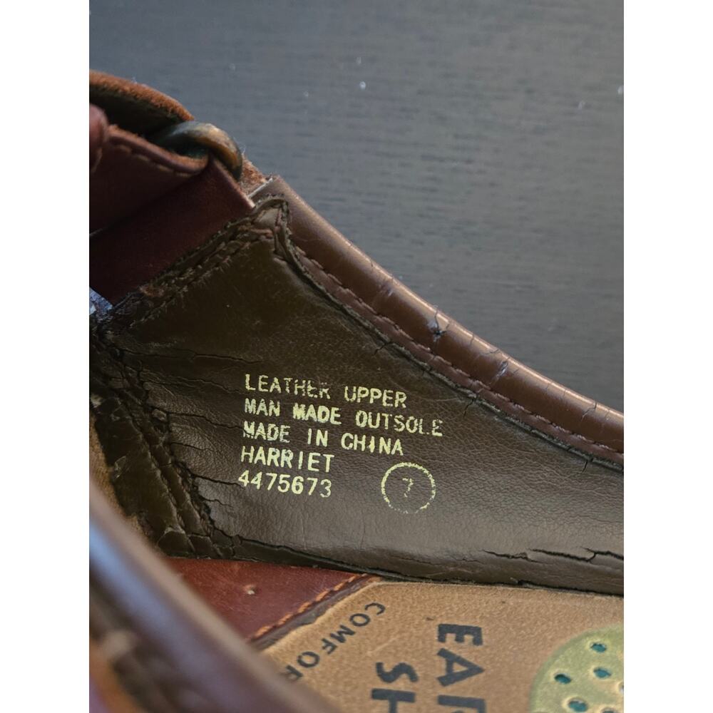 Chunky Fisherman Leather Mule Clog 7 Brown Earth Shoe Harriet Summer Boat Yacht - Picture 10 of 10